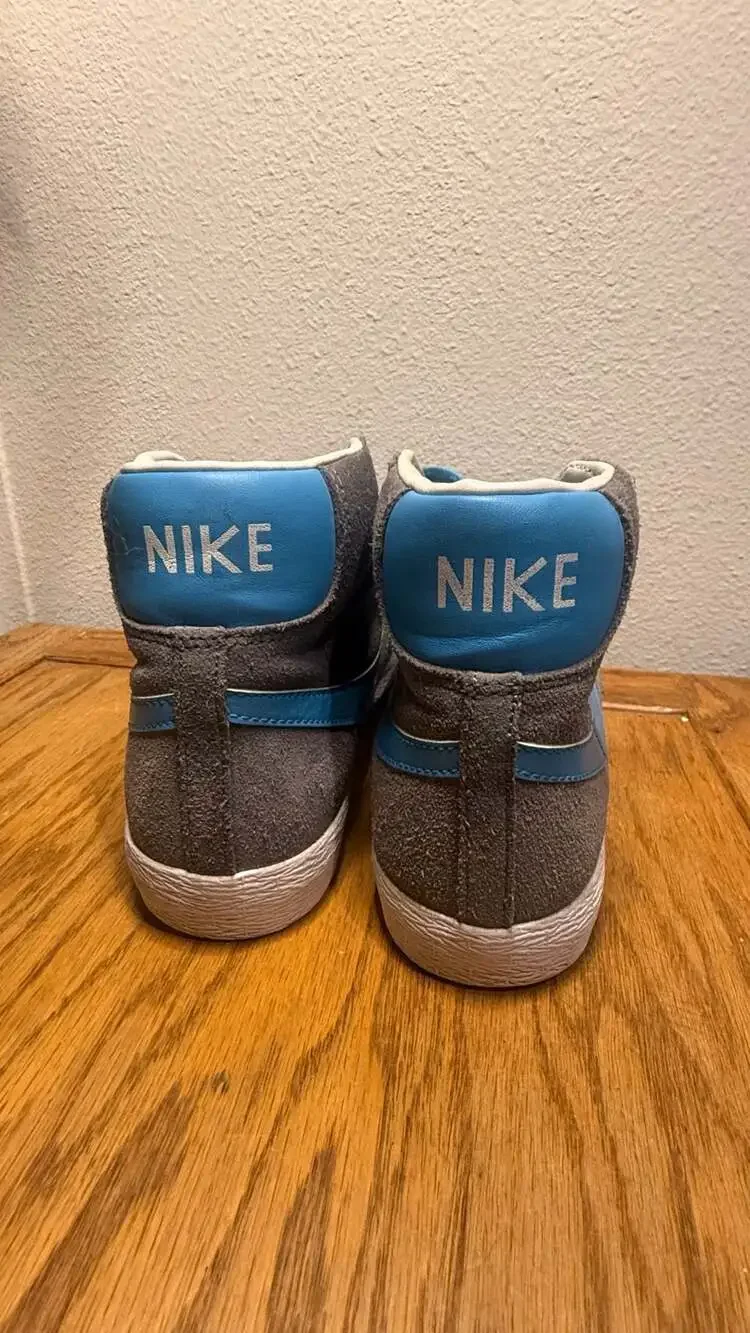 Nike Blazer Mid Vintage GS Suede Sneakers Grey Photo Blue